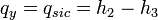 q_y = q_{sic} = h_2 - h_3