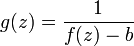 g(z) = \frac{1}{f(z) - b}