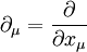 \partial_\mu = {\partial \over \partial x_\mu}