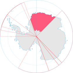 Kraliçe Maud Arazisi'nin Antarktika üzerindeki konumu.