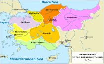 Bizans themaları haritası, c. 750