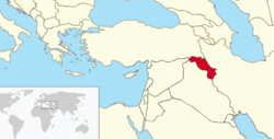 Irak Kürdistanın Dünya Haritasındaki Görünümü