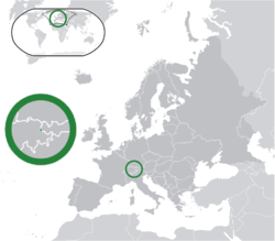  Lihtenştayn konumu  (yeşil)Avrupa'da  (yeşil & koyu gri)
