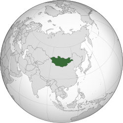 Moğolistan konumu  (koyu yeşil)