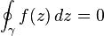 \oint_\gamma f(z)\,dz = 0 