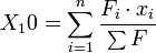 X_10 = \sum_{i=1}^n\frac{F_i\cdot x_i}{\sum F}