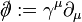 \partial\!\!\!/ := \gamma^\mu \partial_\mu